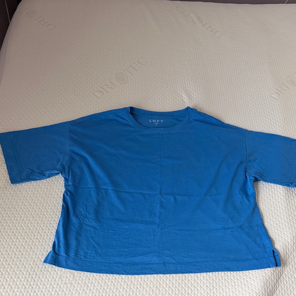 LOFT Cobalt Blue Relaxed Short Sleeve Tee